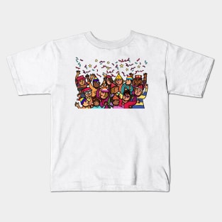 A group of diversity of gay lgbtq and lesbian people celebrate party Kids T-Shirt